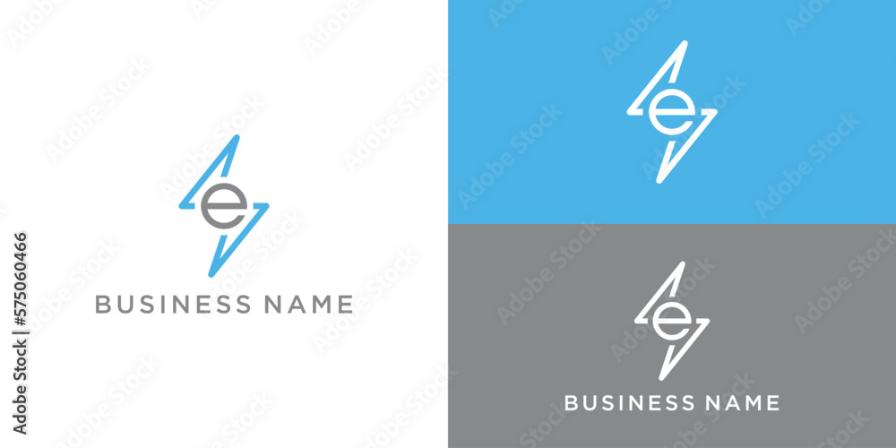 letter E electric logo design vector illustration Stock Vector | Adobe ...