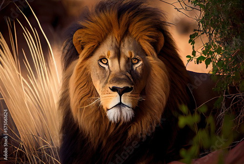 Barbary lion created with AI photo