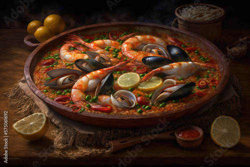 a plate of Spanish paella