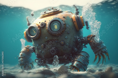 Robot swimmer, made with Generative AI