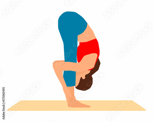 Forward Bend Yoga pose, woman practicing yoga exercise Healthy lifestyle.