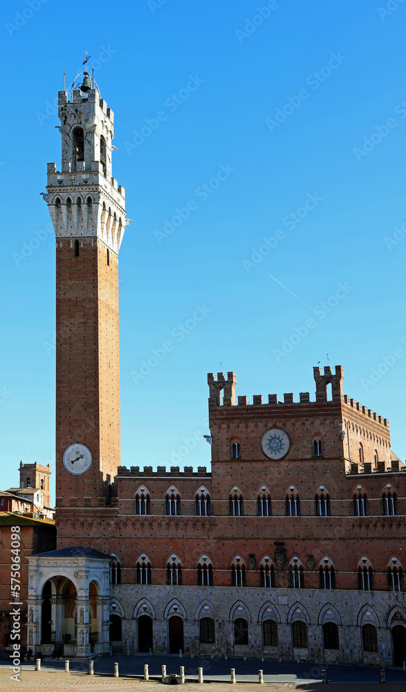 Bell Tower called TORRE DEL MANGIA in Siena City in Italy