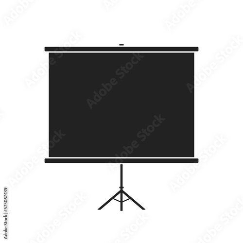 Projector Screen, Movie Screen, Vintage Classroom Screen, Rollup Screen, Projector Monitor, Classroom Screening, Vector Illustration Background	