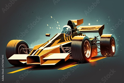 racing car on the road illustration by AI generative © Sufyan