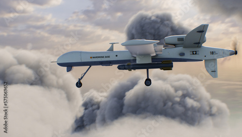 Cuadro en lienzo 3D animation of military remotely-piloted drone flight