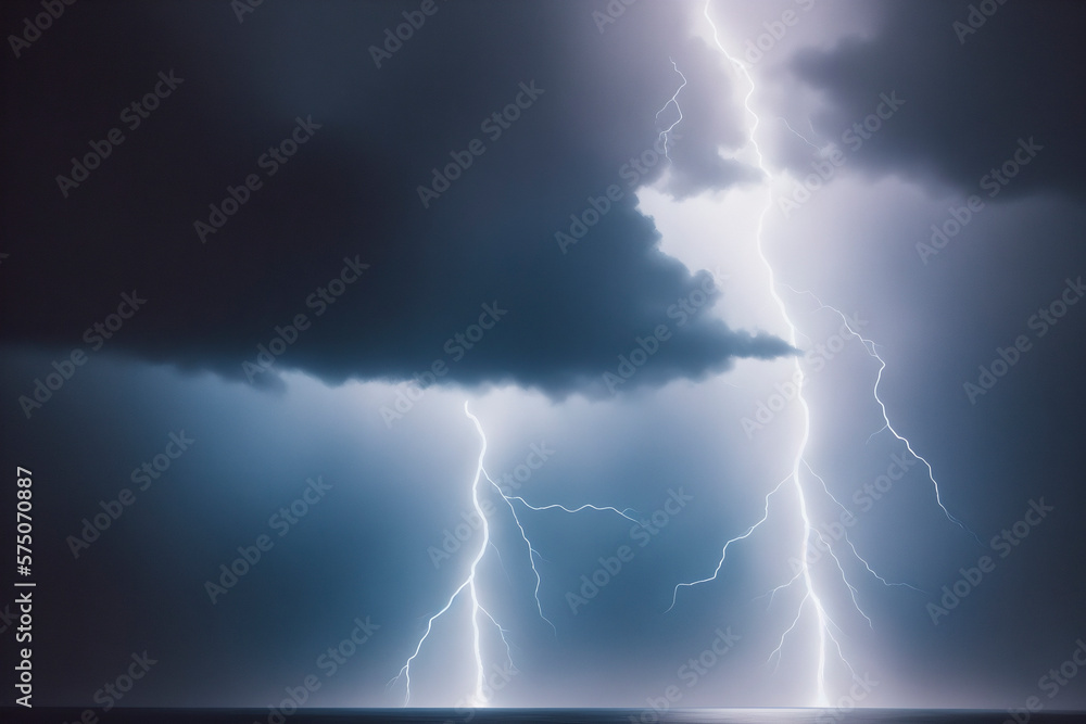 lightning cartoon illustration. Generative ai.