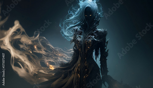 witch, ghost of a cursed woman, generative ai