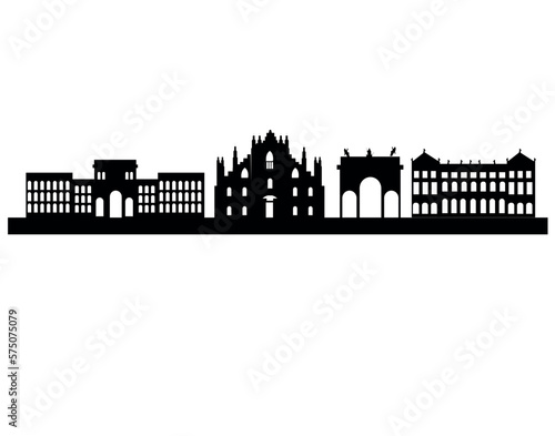 milan italy city skyline silhouette