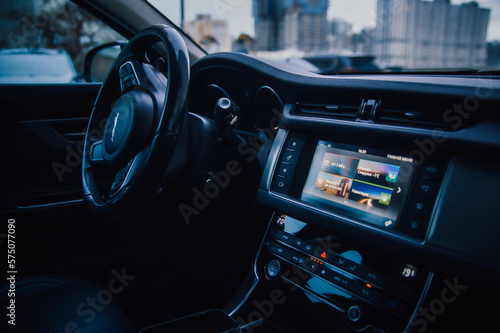 car dashboard and car