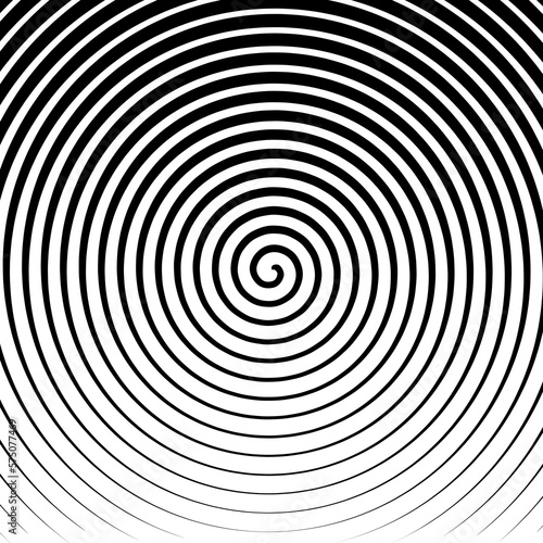Spiral radial Swirl Radial Hypnotic Psychedelic illusion rotating background Vector black and white quality vector illustration cut  stroke 