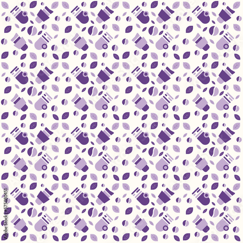 coffee seamless pattern design with elements like coffee cup grande mug beans and leaf for product package design