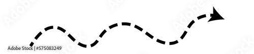 Dashed arrow set. Vector doodle dot line. Thin pointer arrows