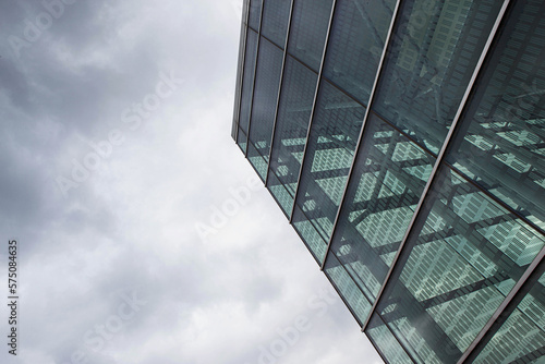 Modern building and cloudy sky in the city