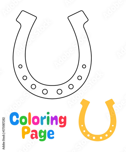 Coloring page with Horseshoe for kids