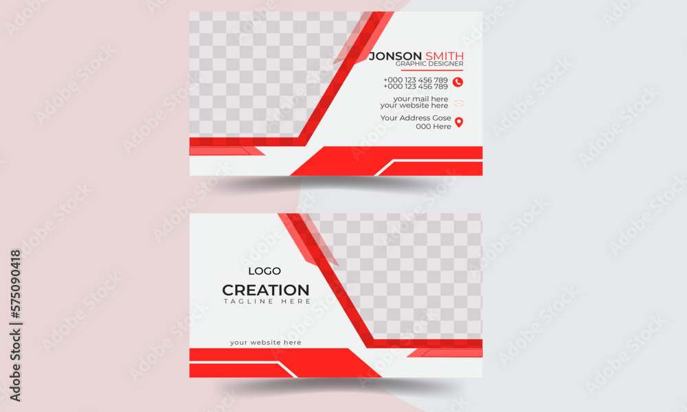 Modern professional creative business card template with pink and white color background Modern professional creative business card template with pink and white color background