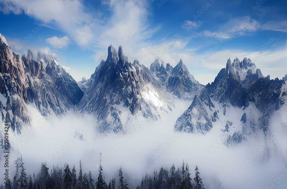 Mountains created with generative ai technology Mountains created with generative ai technology