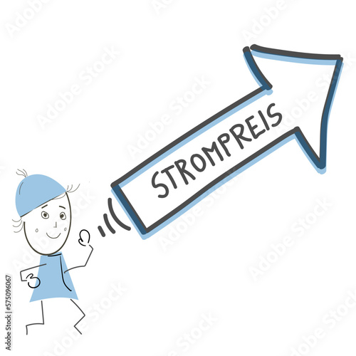 Infografik Figur Zeichnung Strompreis