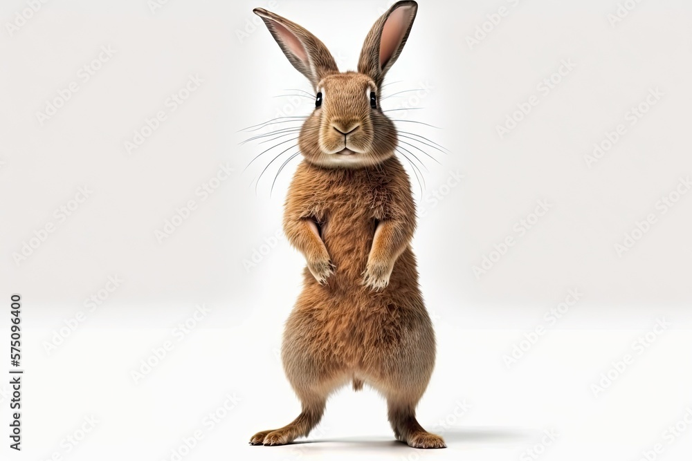 Fototapeta premium Rabbit isolated on white background. Studio shot. Generative AI