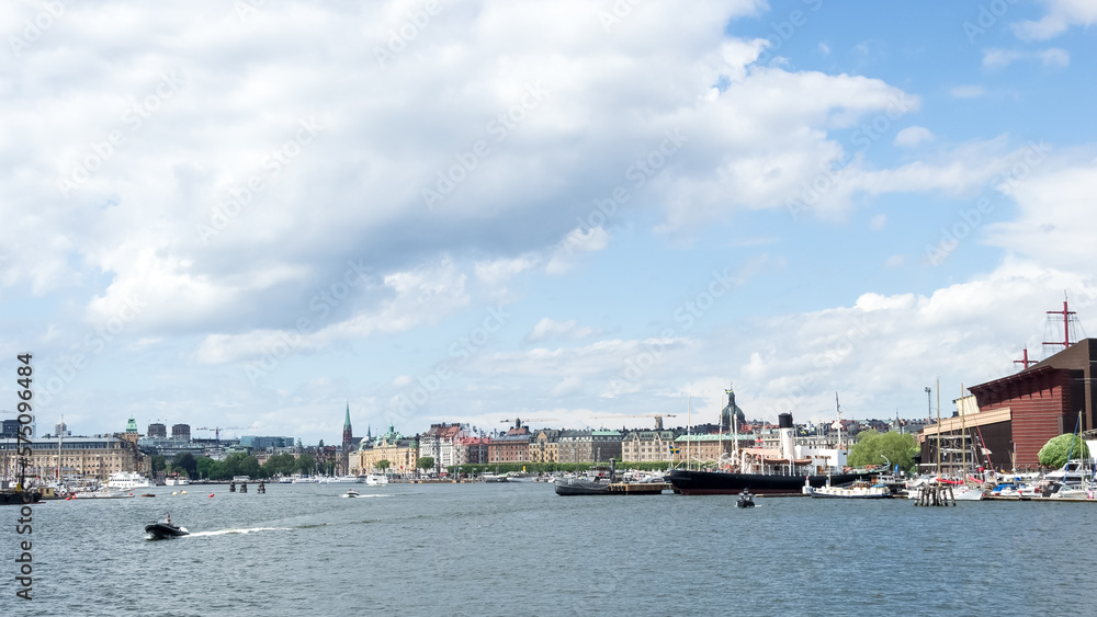 Urban landscape of Stockholm, capital and largest city of Sweden as well as the largest urban area in Scandinavia, from Riddarfjärden, the easternmost bay of Lake Mälaren in central Stockholm. Urban landscape of Stockholm, capital and largest city of Sweden as well as the largest urban area in Scandinavia, from Riddarfjärden, the easternmost bay of Lake Mälaren in central Stockholm.