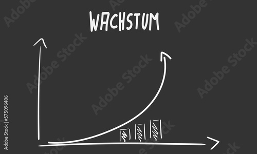 Wachstum Text Skizze Kreide Tafel Hintergrund Diagramm