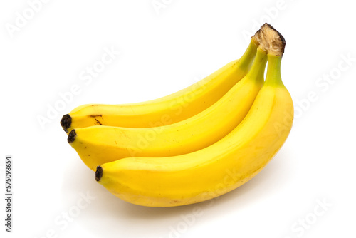 Three bananas isolated on white background
