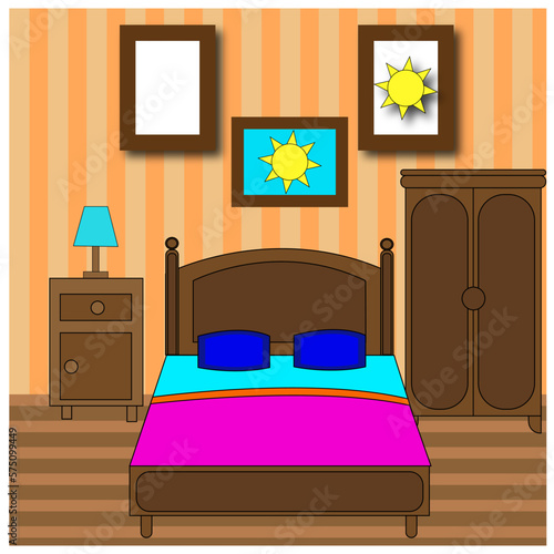 bedroom interior with bed