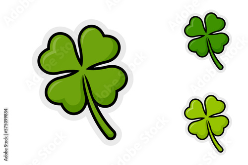 Note sticker set with Clover Leaf