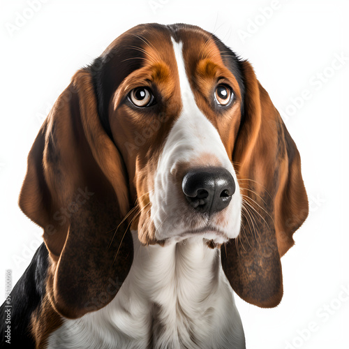 Transylvanian Hound dog with white background