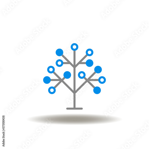 Vector illustration of tree. Icon of taxonomy. Symbol of wood.
