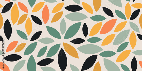 White petals on a white background. Seamless pattern for print and interior design. Vector seamless petals pattern.
