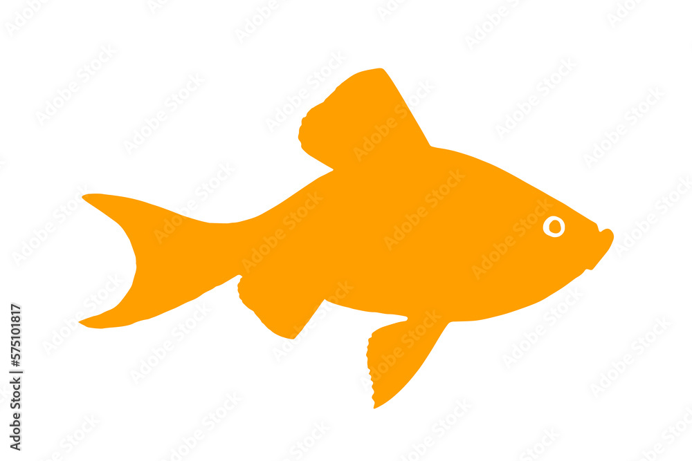 the goldfish, stilized vector silhouette the goldfish, stilized vector silhouette