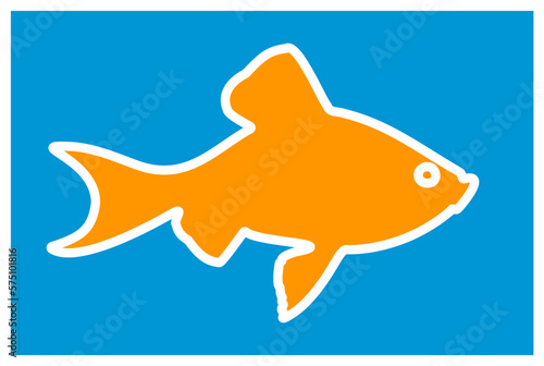 the goldfish, stilized vector logo photo