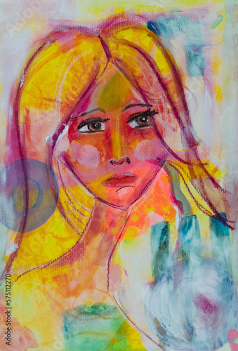 sketchbook quality colorful portrait
