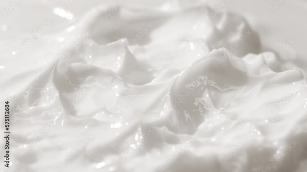 Macro jib shot of white cosmetic cream surface | White cosmetic cream commercial Macro jib shot of white cosmetic cream surface | White cosmetic cream commercial