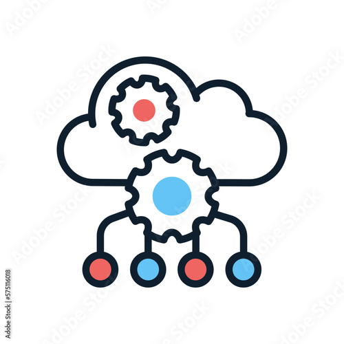 Cloud Multi-threading icon in vector. Logotype