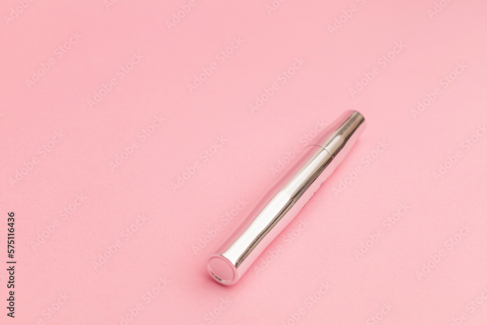 Mascara on a pink background