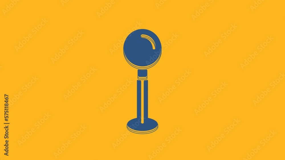 Blue Push pin icon isolated on orange background. Thumbtacks sign. 4K Video motion graphic animation Blue Push pin icon isolated on orange background. Thumbtacks sign. 4K Video motion graphic animation