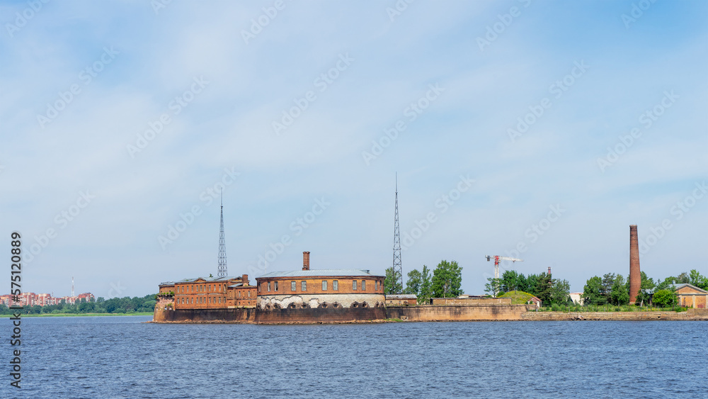 Fort of Emperor Peter the Great is monument of history and architecture. Created to protect Merchant Harbor from south, Kronstadt, Russia