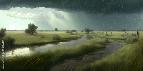 storm on the meadow , grass land