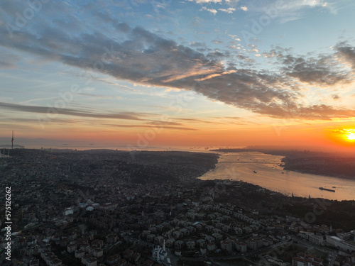 Istanbul Bosphorus Drone Photo, Cengelkoy Uskudar, Istanbul Turkiye © raul77