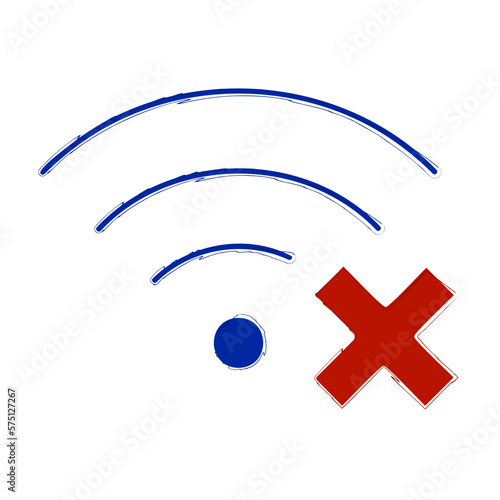 no signal wi fi brush on white background, vector illustration.