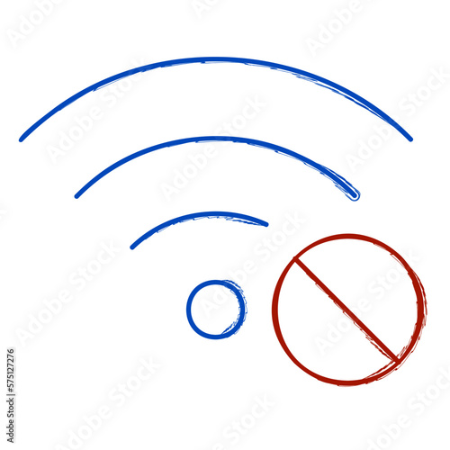 no signal wi fi brush on white background, vector illustration.
