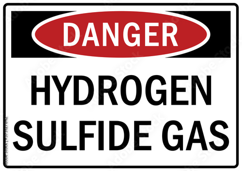 Hydrogen hazard sign and labels hydrogen sulfide gas