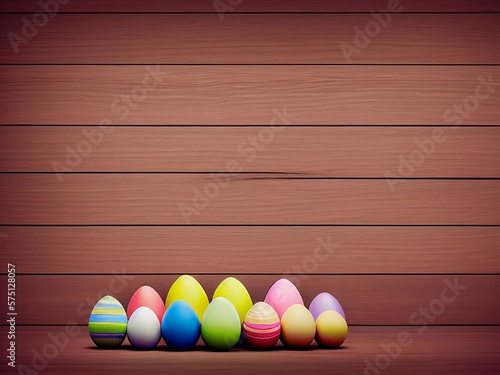 Painted Easter Eggs, Easter Eggs background, Easter holiday, generative ai 