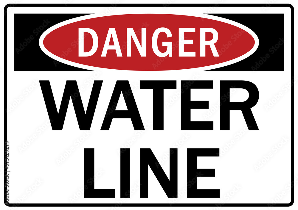 Pipeline sign and labels water line Pipeline sign and labels water line