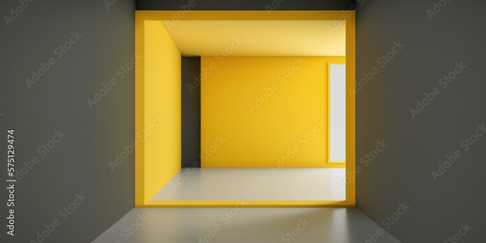 Museum Galerie Leerer Gelber Raum Zeitgenössisch Contemporary Mock Up Digital Art Hintergrund Generative AI 3D Bildpräsentation Kunstausstellung Museum Galerie Leerer Gelber Raum Zeitgenössisch Contemporary Mock Up Digital Art Hintergrund Generative AI 3D Bildpräsentation Kunstausstellung