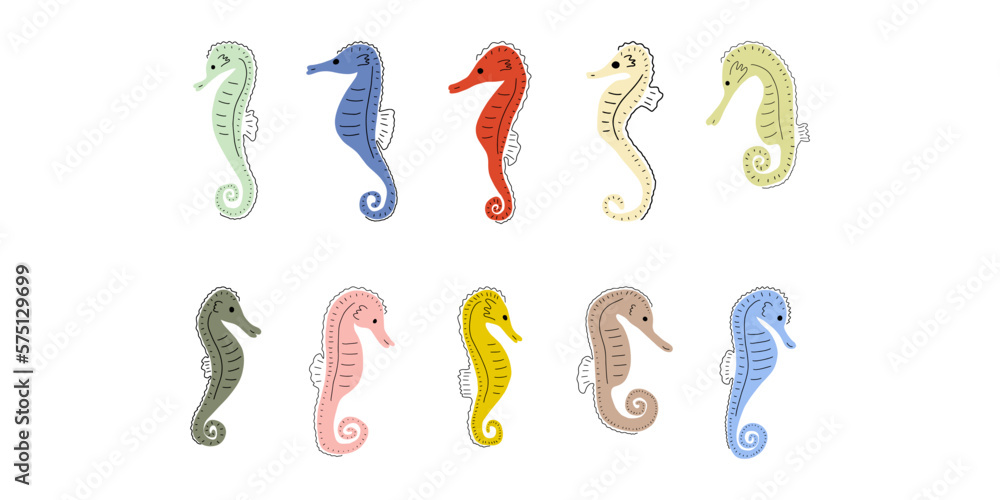 Seahorse Character sea animal on deep background. Wild life illustration. Underwear world. Vector illustration. Seahorse Character sea animal on deep background. Wild life illustration. Underwear world. Vector illustration.