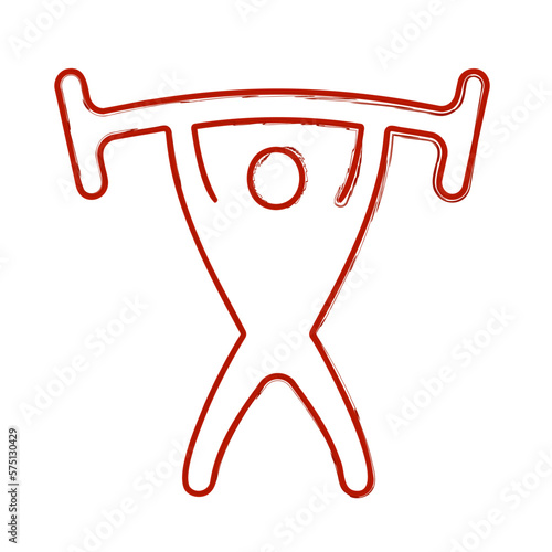 strongman barbell brush on white background, vector illustration.