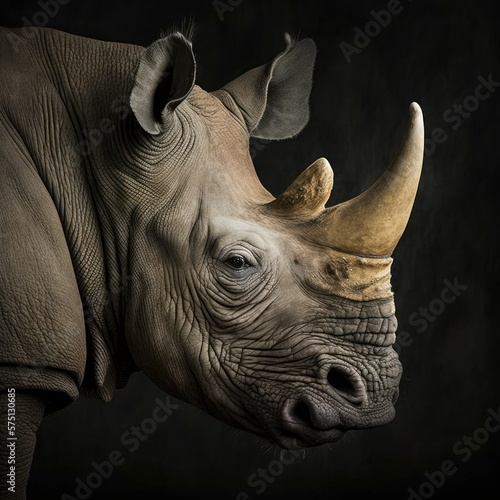 Northern white rhino portrait
