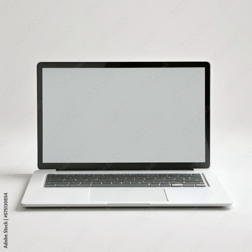 Computer with blank white screen for mockup Computer with blank white screen for mockup